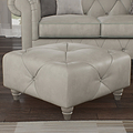Everett Leather Footstool Cloud Washed Feet from Roseland Furniture