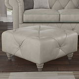 Everett Leather Footstool Cloud Washed Feet from Roseland Furniture