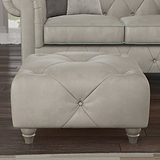 Everett Leather Footstool Cloud Washed Feet from Roseland Furniture