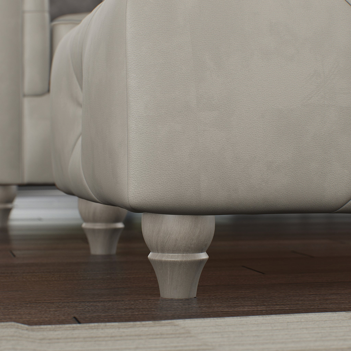 Everett Leather Footstool Cloud Washed Feet from Roseland Furniture