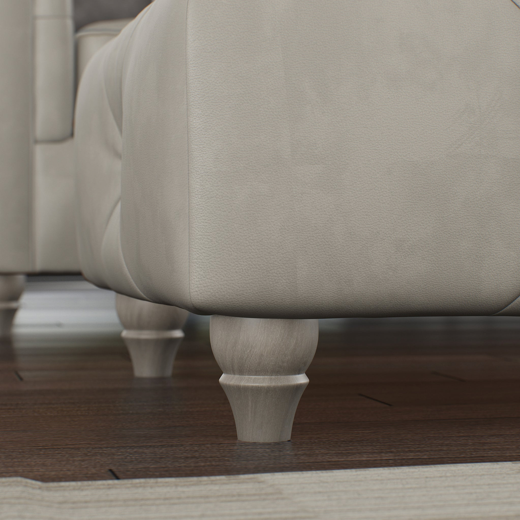 Everett Leather Footstool Cloud Washed Feet from Roseland Furniture