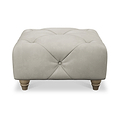 Everett Leather Footstool Cloud Walnut Feet from Roseland Furniture