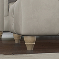Everett Leather Footstool Cloud Walnut Feet from Roseland Furniture