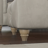 Everett Leather Footstool Cloud Walnut Feet from Roseland Furniture