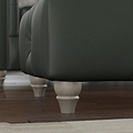 Everett Leather Footstool Green Walnut Feet from Roseland Furniture