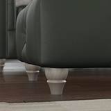 Everett Leather Footstool Green Walnut Feet from Roseland Furniture