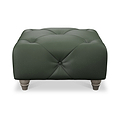 Everett Leather Footstool Green Washed Feet from Roseland Furniture
