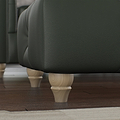 Everett Leather Footstool Green Washed Feet from Roseland Furniture