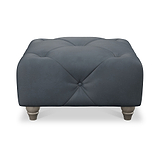Everett Leather Footstool Navy Washed Feet from Roseland Furniture