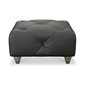 Everett Leather Footstool Raven Washed Feet from Roseland Furniture