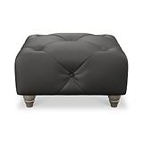 Everett Leather Footstool Raven Washed Feet from Roseland Furniture