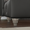 Everett Leather Footstool Raven Washed Feet from Roseland Furniture