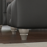 Everett Leather Footstool Raven Washed Feet from Roseland Furniture