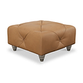 Everett Leather Footstool Saddle Washed Feet from Roseland Furniture
