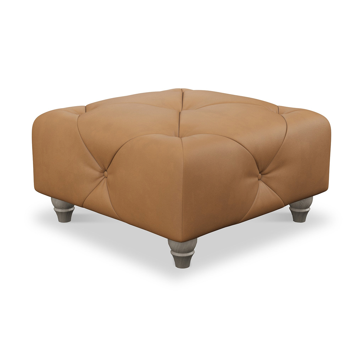Everett Leather Footstool Saddle Washed Feet from Roseland Furniture