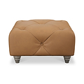 Everett Leather Footstool Saddle Washed Feet from Roseland Furniture