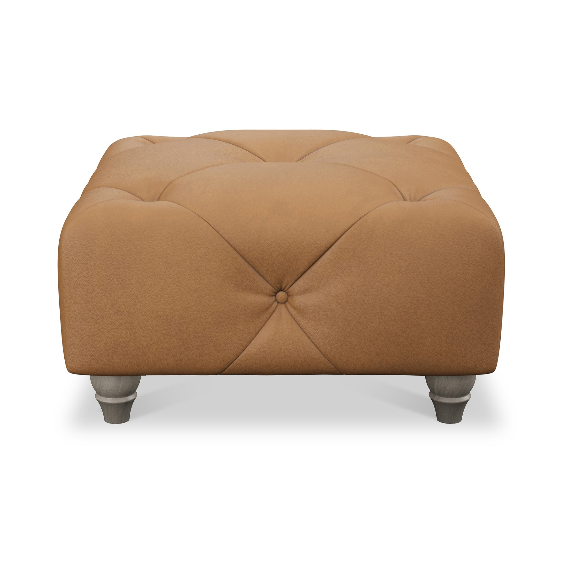 Everett Leather Footstool Saddle Washed Feet from Roseland Furniture