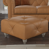 Everett Leather Footstool Saddle Washed Feet from Roseland Furniture