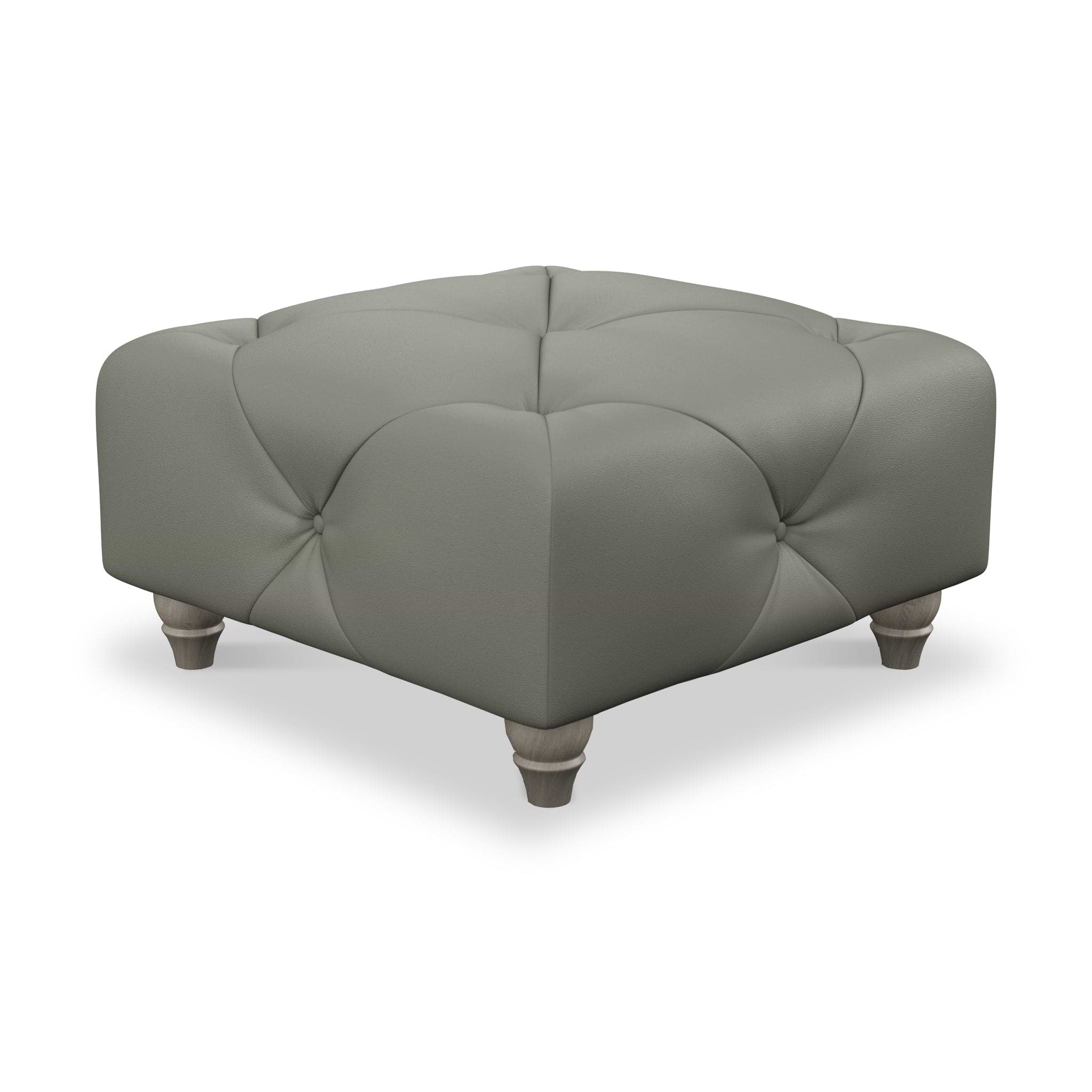Everett Leather Footstool Stone Washed Feet from Roseland Furniture