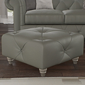 Everett Leather Footstool Stone Washed Feet from Roseland Furniture