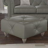 Everett Leather Footstool Stone Washed Feet from Roseland Furniture