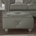 Everett Leather Footstool Stone Washed Feet from Roseland Furniture