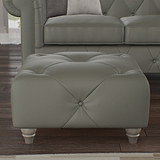 Everett Leather Footstool Stone Washed Feet from Roseland Furniture
