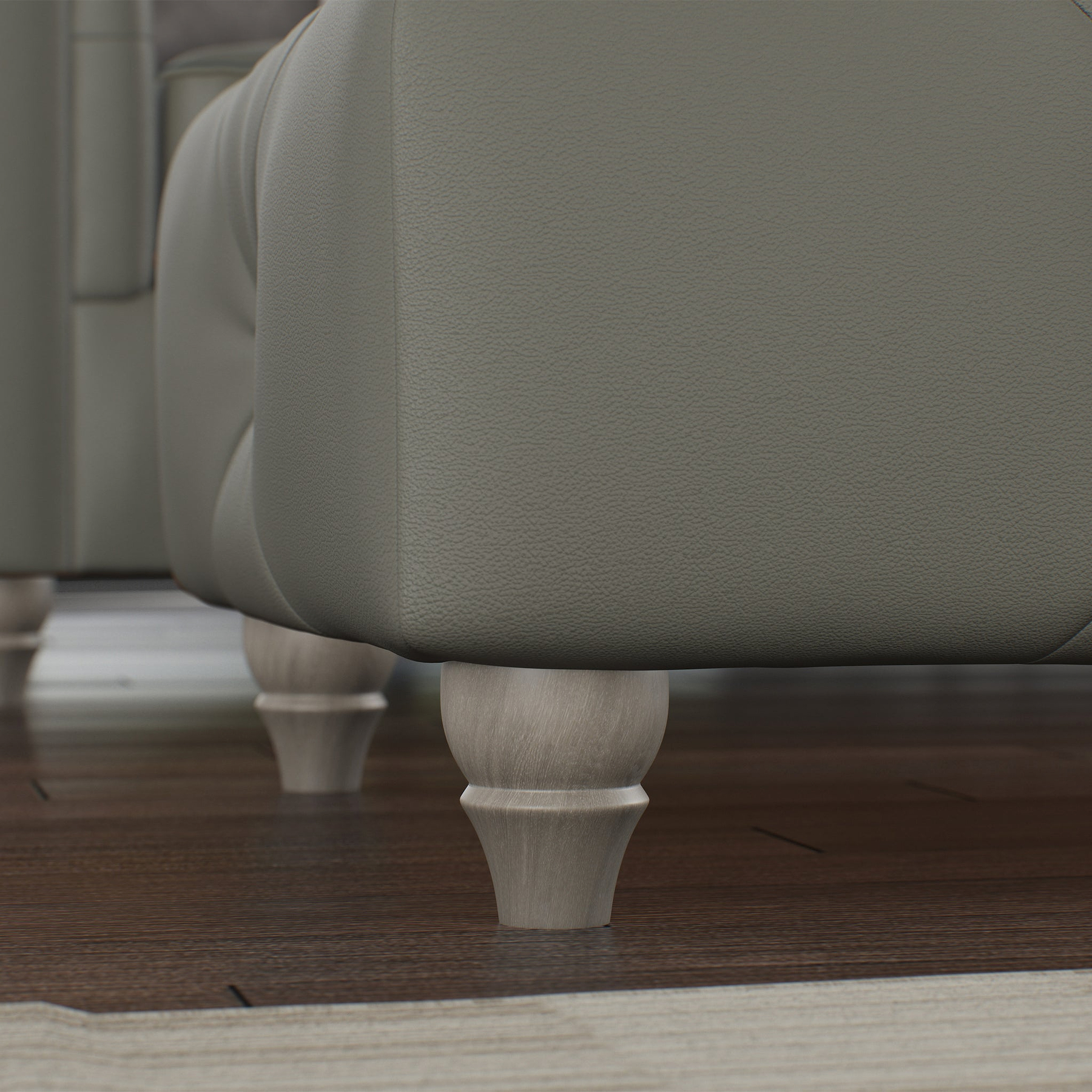 Everett Leather Footstool Stone Washed Feet from Roseland Furniture