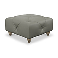 Everett Leather Footstool Stone Walnut Feet from Roseland Furniture