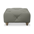 Everett Leather Footstool Stone Walnut Feet from Roseland Furniture