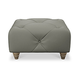 Everett Leather Footstool Stone Walnut Feet from Roseland Furniture