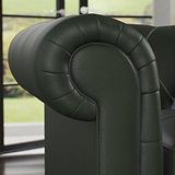 Everett Leather Sofa Green Arms from Roseland Furniture