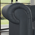 Everett Leather Sofa Navy Arms from Roseland Furniture