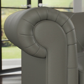 Everett Leather Sofa Stone Grey Arms from Roseland Furniture