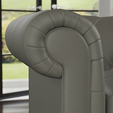 Everett Leather Sofa Stone Grey Arms from Roseland Furniture