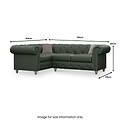 Everett LH Leather Corner Sofa Green Washed Feet from Roseland Furniture