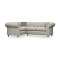 Everett LH Leather Corner Sofa Cloud Washed Feet from Roseland Furniture