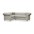 Everett LH Leather Corner Sofa Cloud Walnut Feet from Roseland Furniture