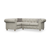 Everett LH Leather Corner Sofa Cloud Walnut Feet from Roseland Furniture