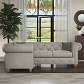 Everett LH Leather Corner Sofa Cloud Walnut Feet from Roseland Furniture