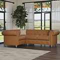 Everett LH Leather Corner Sofa Saddle Washed Feet from Roseland Furniture