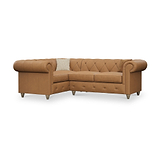 Everett LH Leather Corner Sofa Saddle Walnut Feet from Roseland Furniture