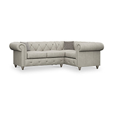Everett RH Leather Corner Sofa Cloud Washed Feet from Roseland Furniture