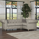 Everett RH Leather Corner Sofa Cloud Washed Feet from Roseland Furniture