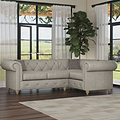 Everett RH Leather Corner Sofa Cloud Walnut Feet from Roseland Furniture