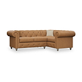 Everett RH Leather Corner Sofa Saddle Washed Feet from Roseland Furniture