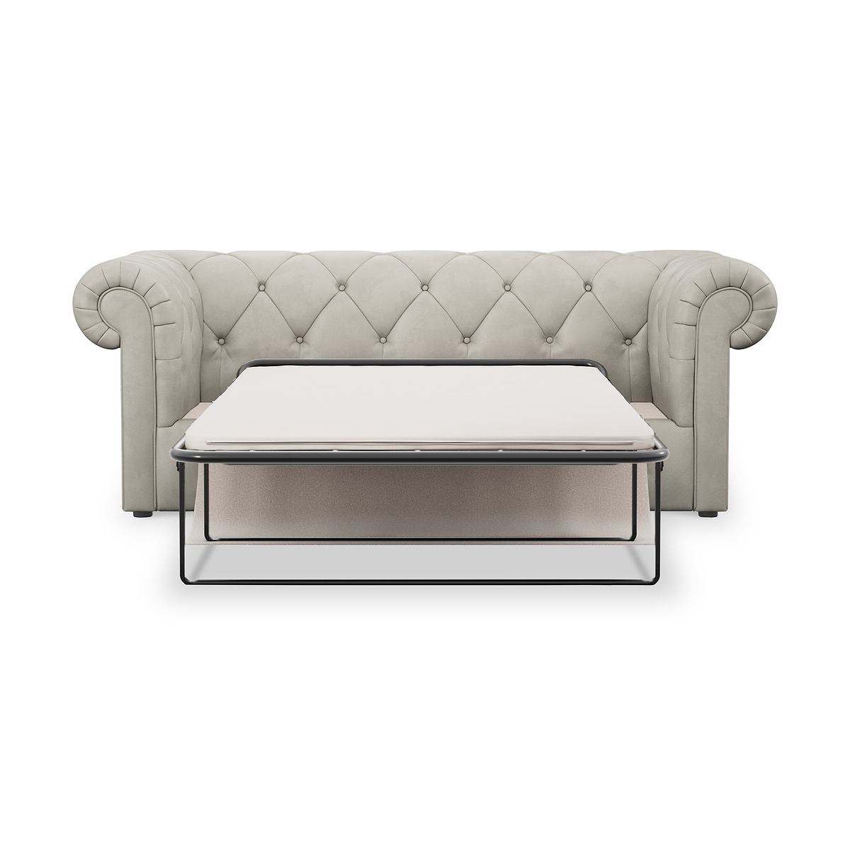 Everett 3 Seater Leather Sofa Bed Cloud from Roseland Furniture