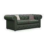 Everett Leather 3 Seater Sofa Bed Green from Roseland Furniture