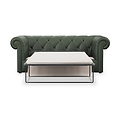 Everett Leather 3 Seater Sofa Bed Green from Roseland Furniture