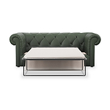 Everett Leather 3 Seater Sofa Bed Green from Roseland Furniture
